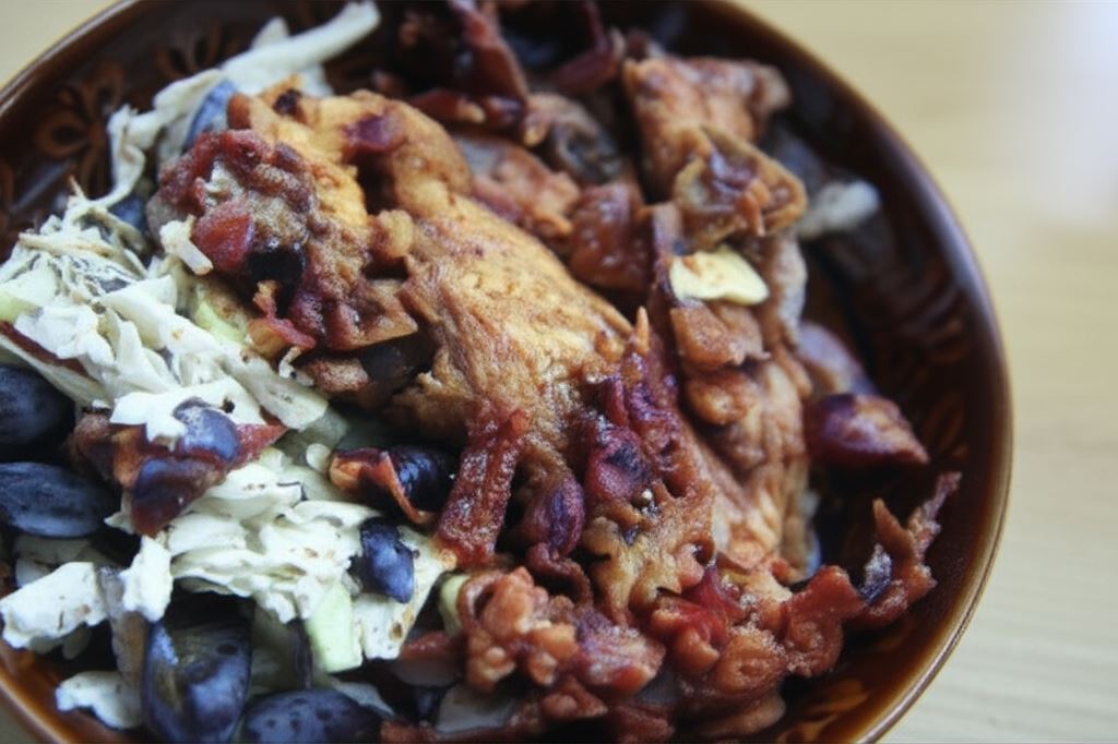 Piersi kurczaka duszone ze śliwkami