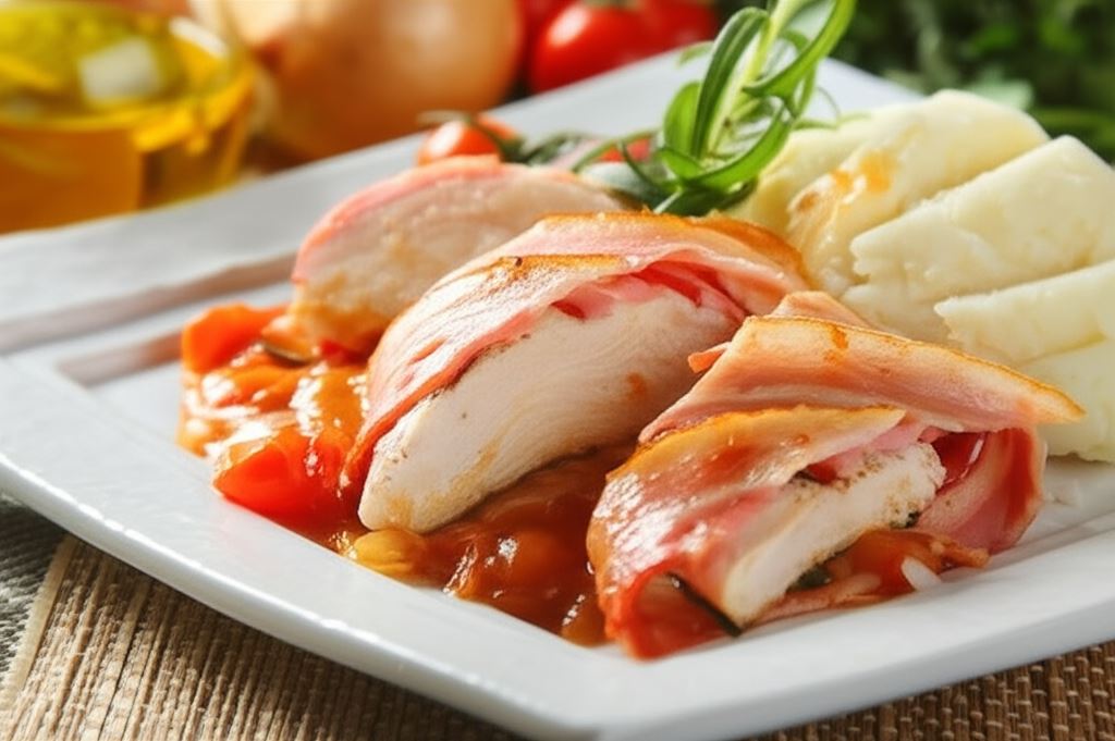 Piersi z kurczaka zawijane w boczek