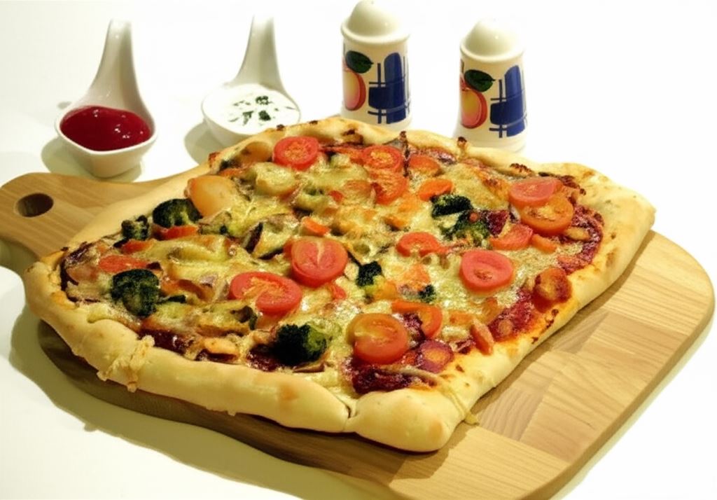 Pizza z kurczakiem i brokułami