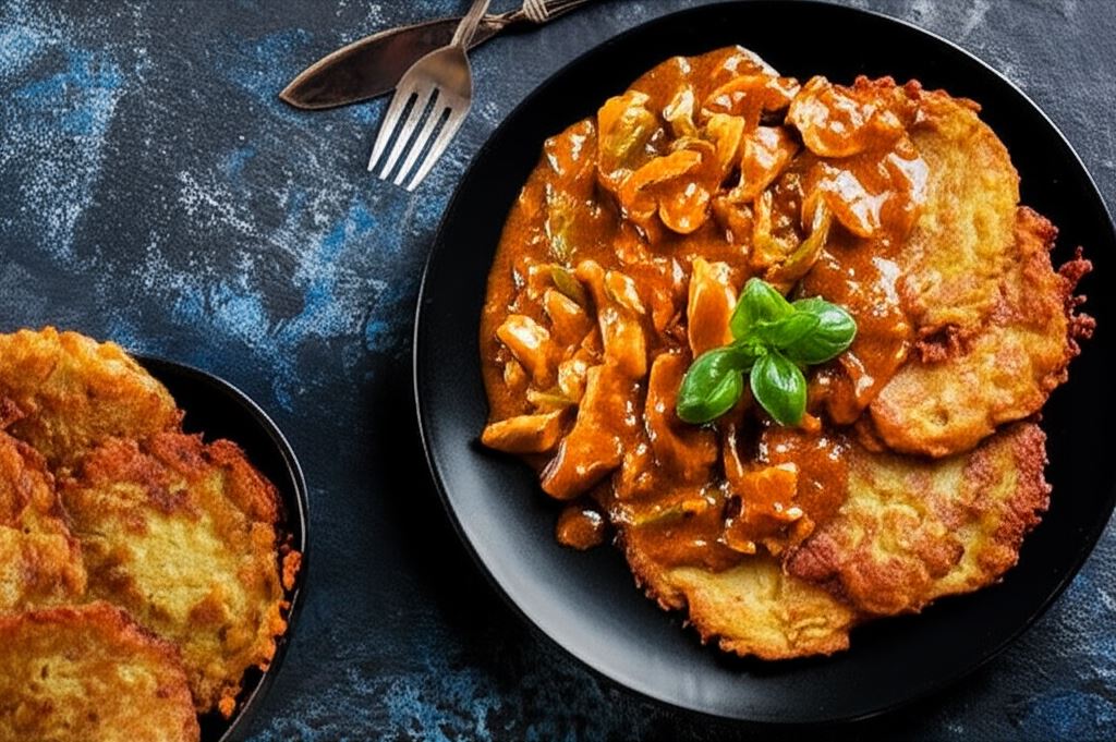 Placki po węgiersku z sosem myśliwskim
