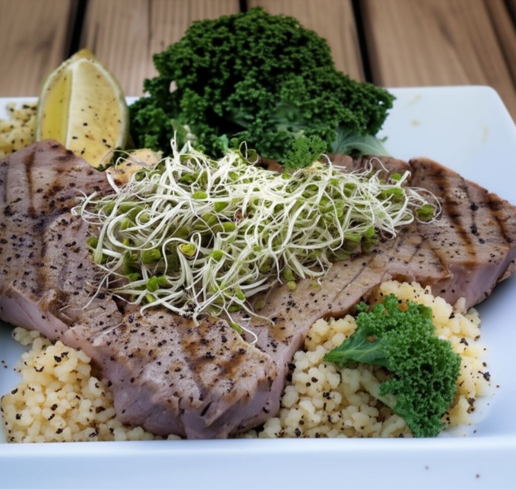 Polędwica z tuńczyka z kuskusem curry