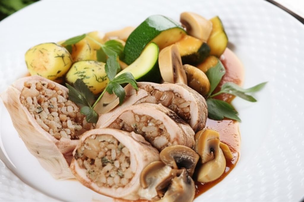 Polędwiczka faszerowana kaszą jaglaną z ziołami