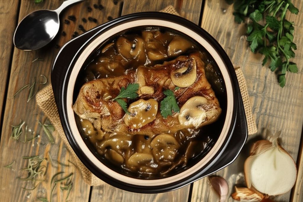 Polędwiczki wieprzowe w sosie pieczarkowym