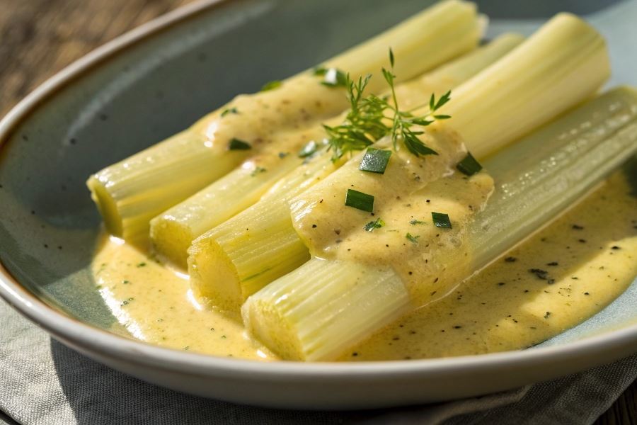 Pory w sosie majonezowo- musztardowym