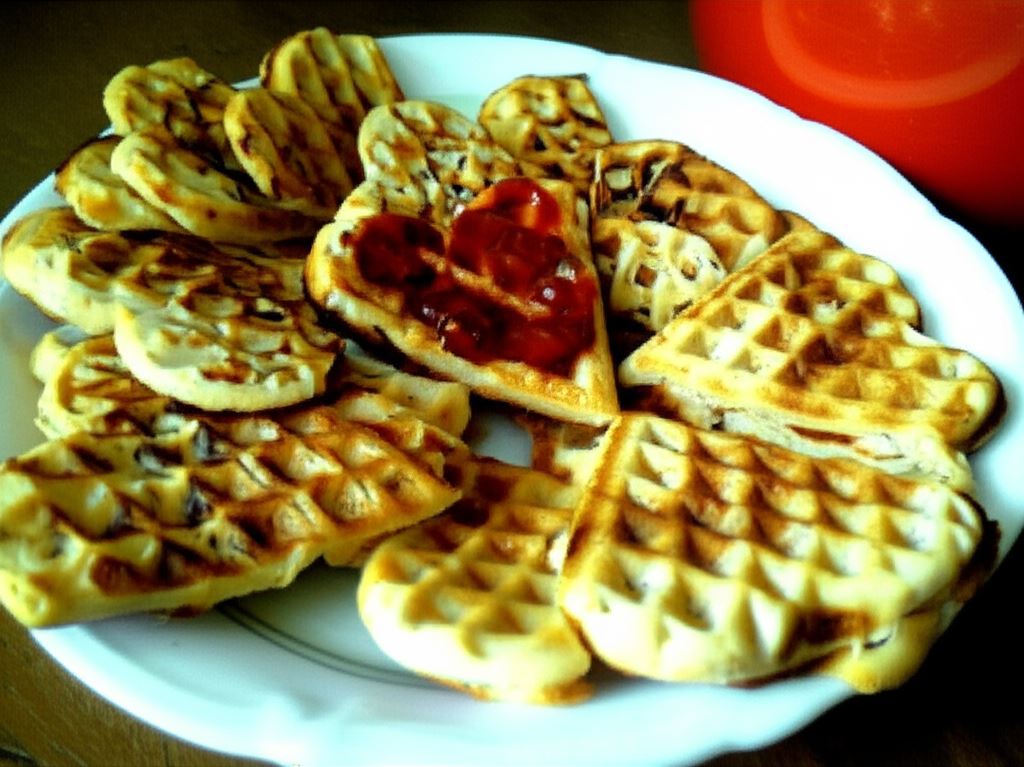 Proste gofry z domowym dżemikiem