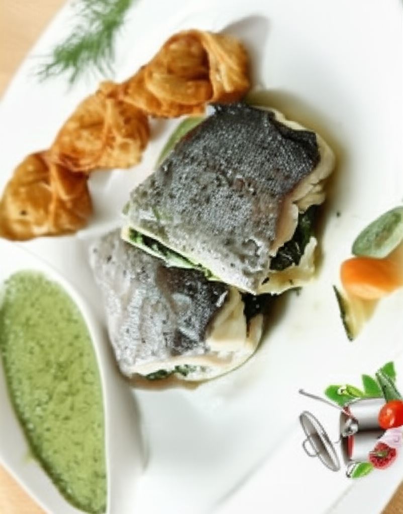 Pstrąg z Hrabstwa Kłodzkiego z rybnym i uszkami w zielonym sosie