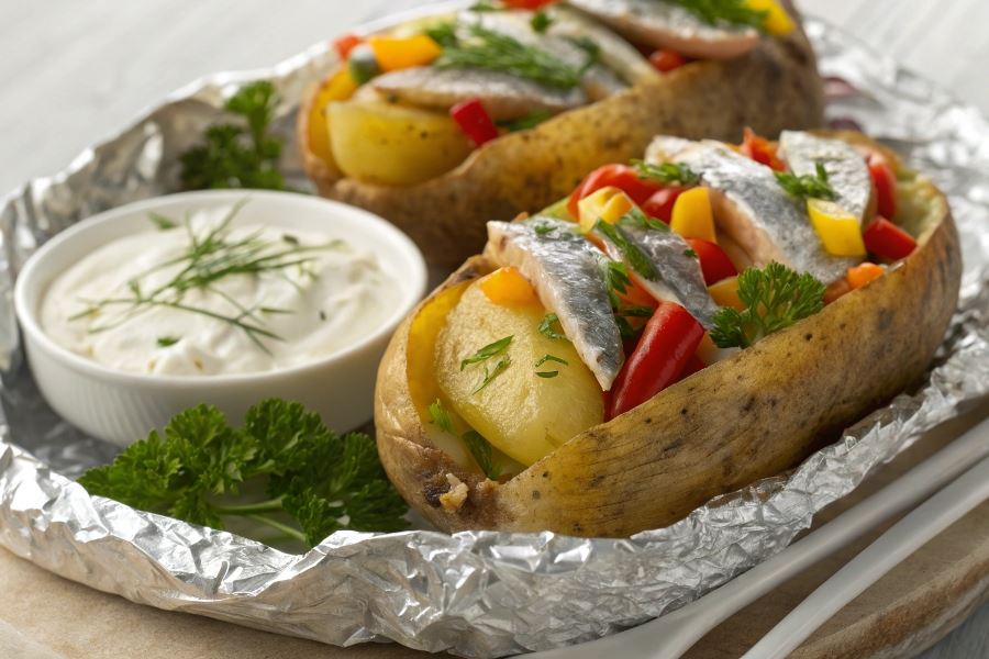 Pyszne ziemniaczki nadziewane śledziami