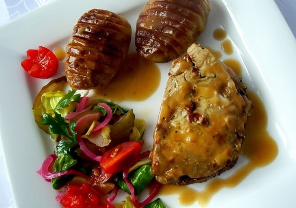 Rolada z karkówki z suszonymi wiśniami