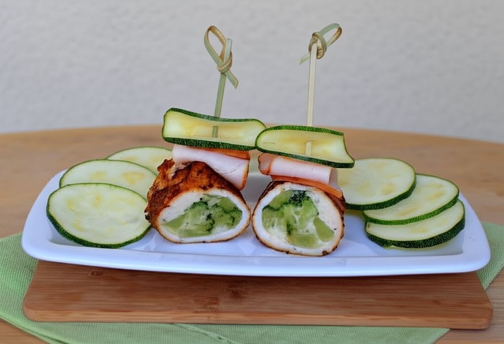 Roladki drobiowe z brokułami i żółtym serem