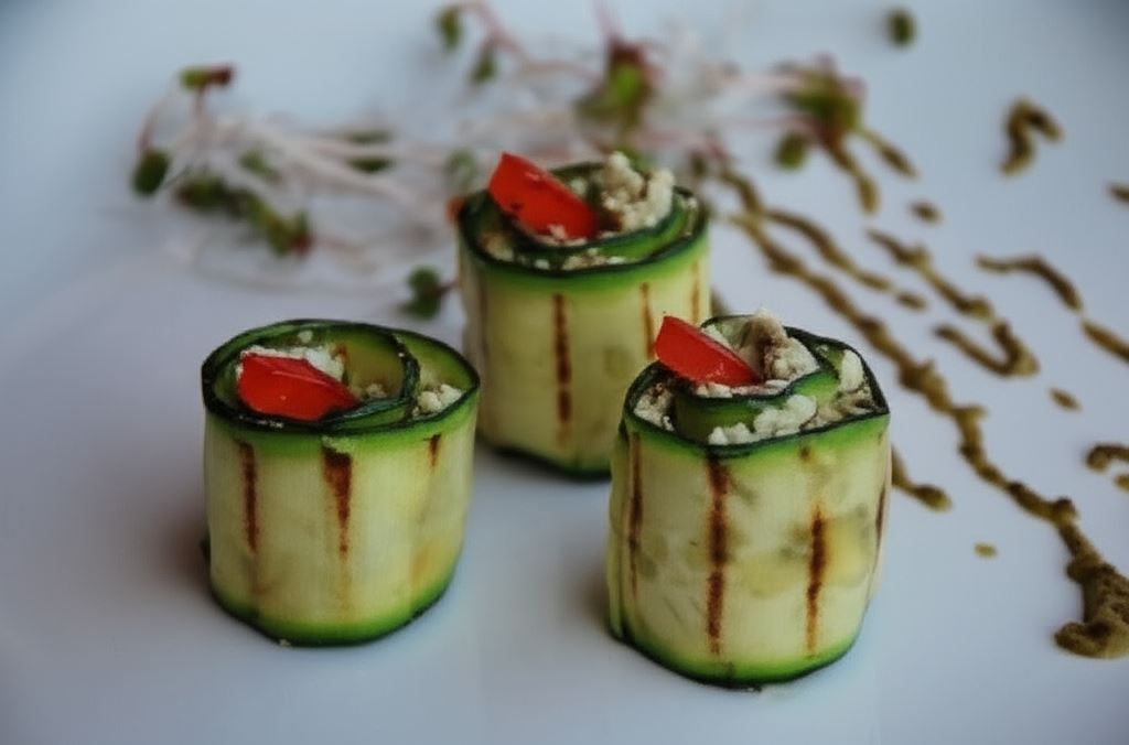 Roladki z grillowanej cukinii