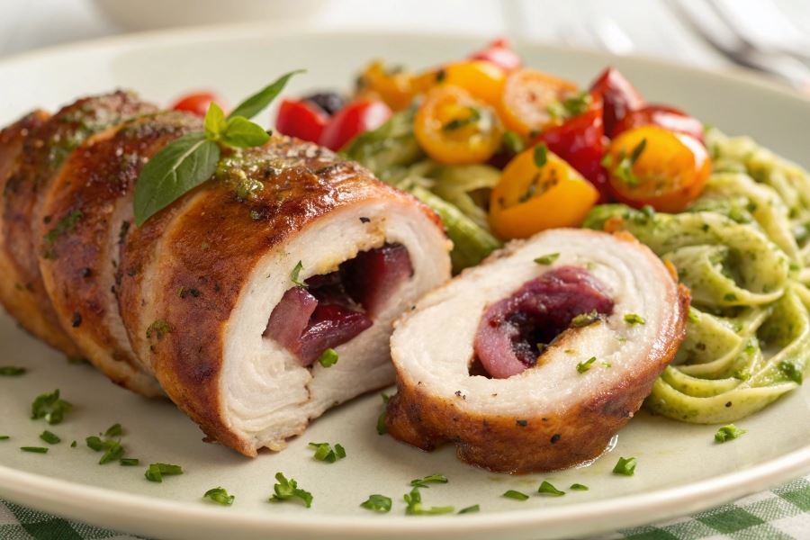 Roladki z indyka ze śliwkami