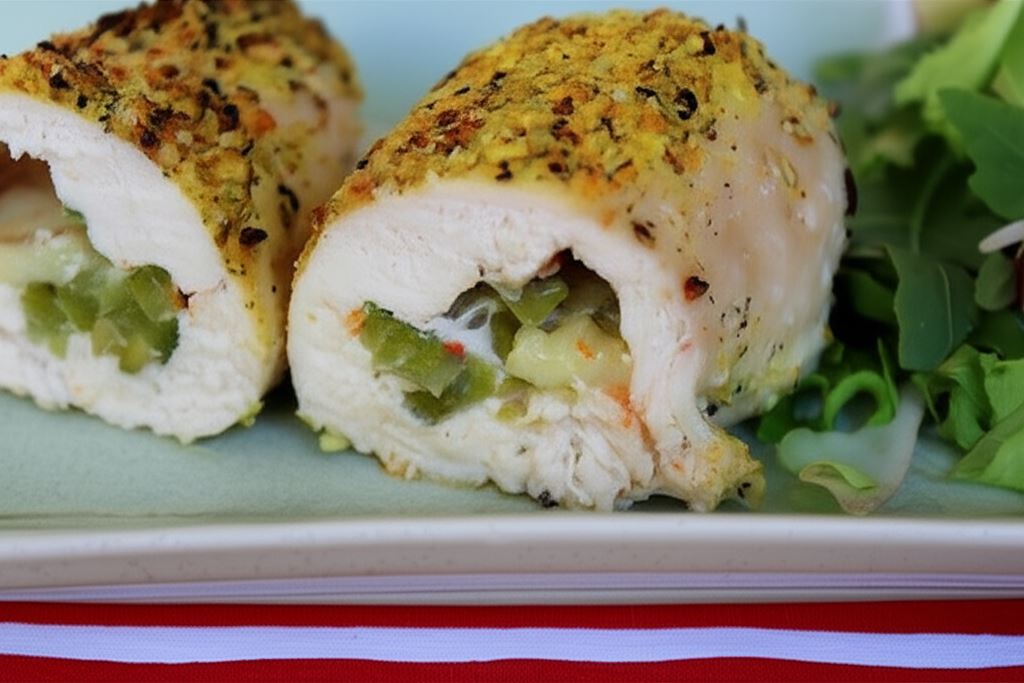 Roladki z kurczaka z mozzarellą i zieloną papryką