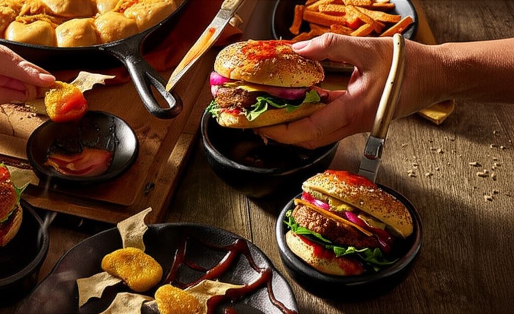 Roślinny Burger na Halloween