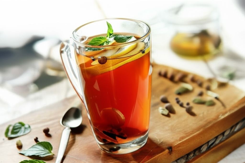 Rozgrzewająca zielona miętowa herbata na chłodne wieczory