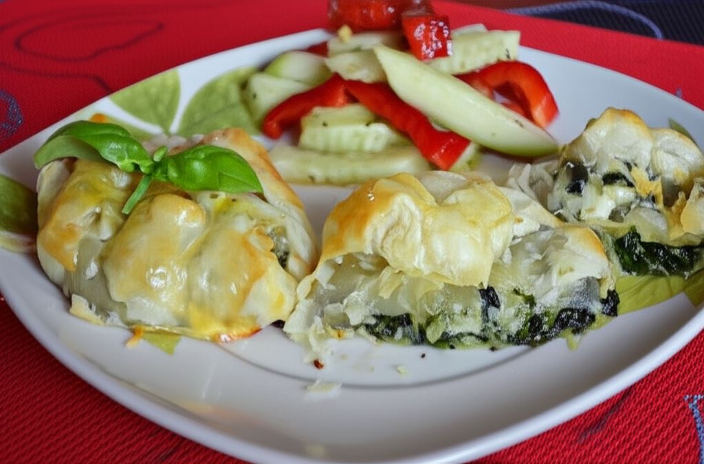 Sakiewki francuskie ze szpinakiem