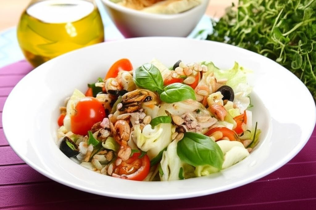 Sałata lodowa z owocami morza à la marinara