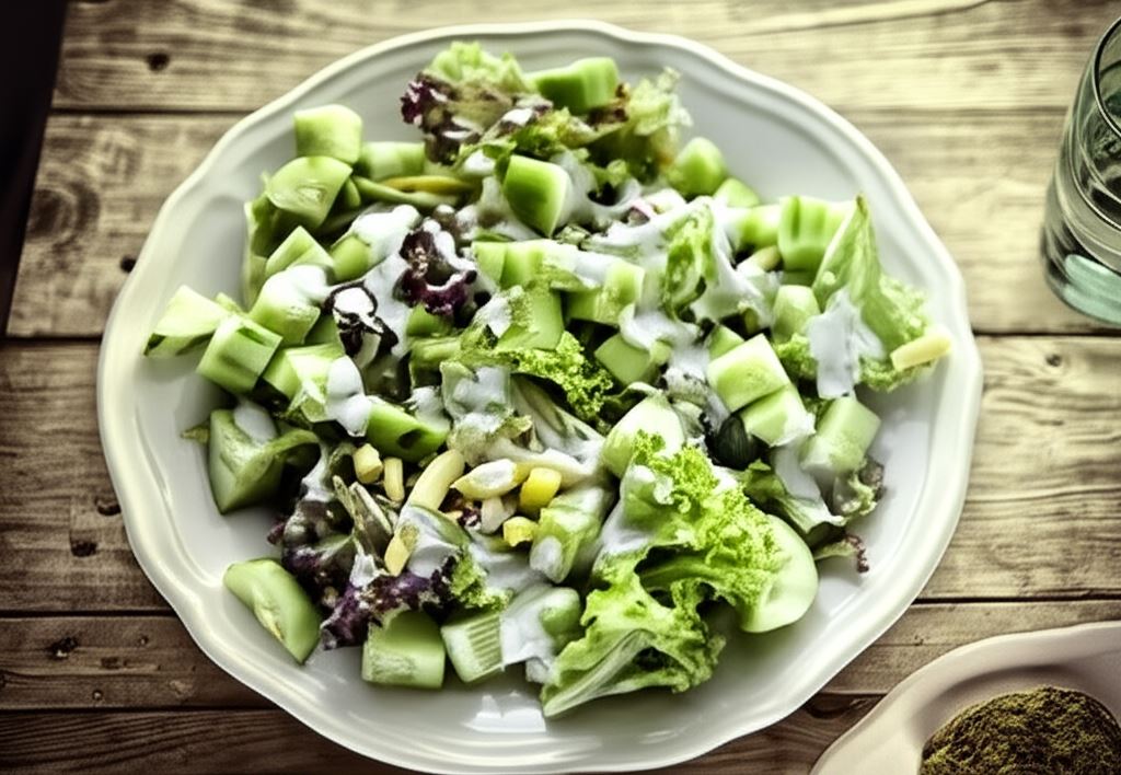 Sałata z ogórkiem i fasolką szparagową
