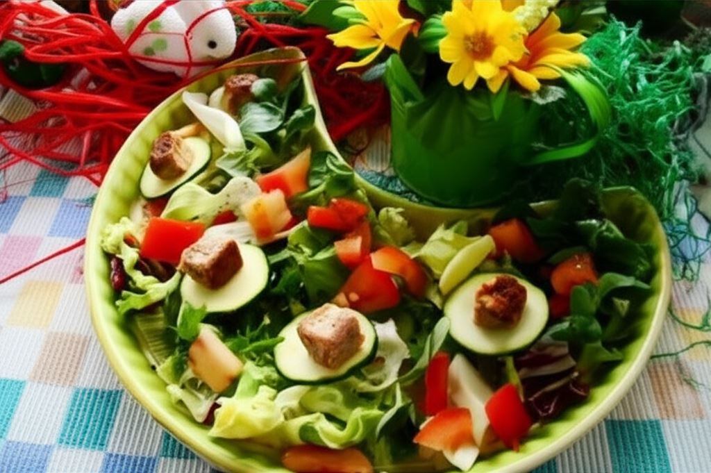 Sałata z pieczonym pasztetem