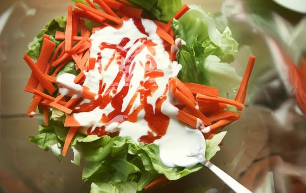 Sałata ze słodko-ostro-kwaśnym sosem