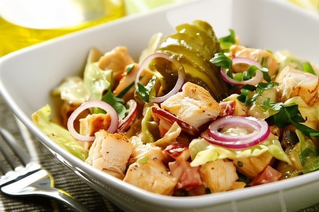 Sałatka 'Drwala' z soczystym kurczakiem