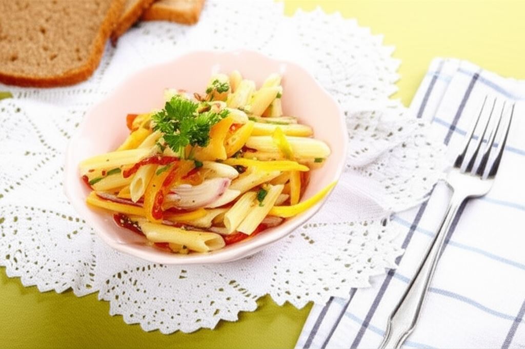 Sałatka makaronowa z salami i papryką
