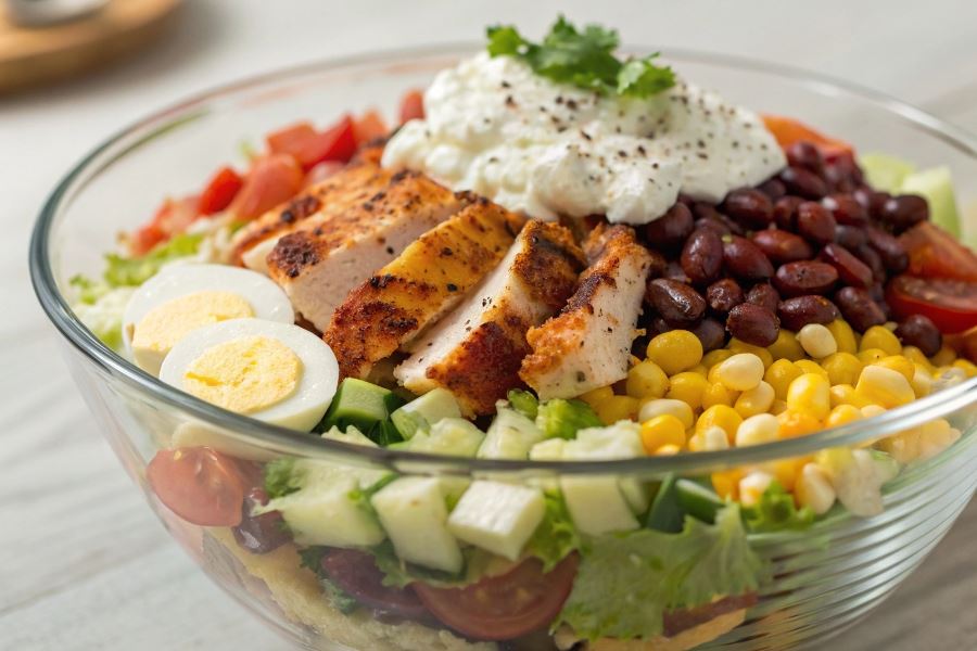 Sałatka meksykańska z kurczakiem i fasolą