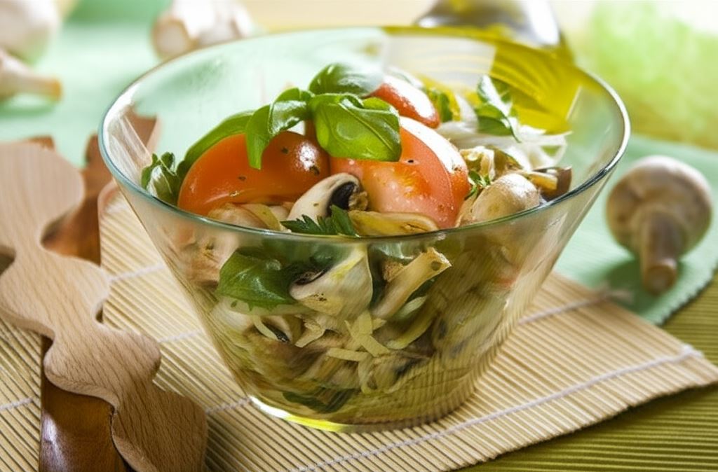 Sałatka pomidorowo – pieczarkowa