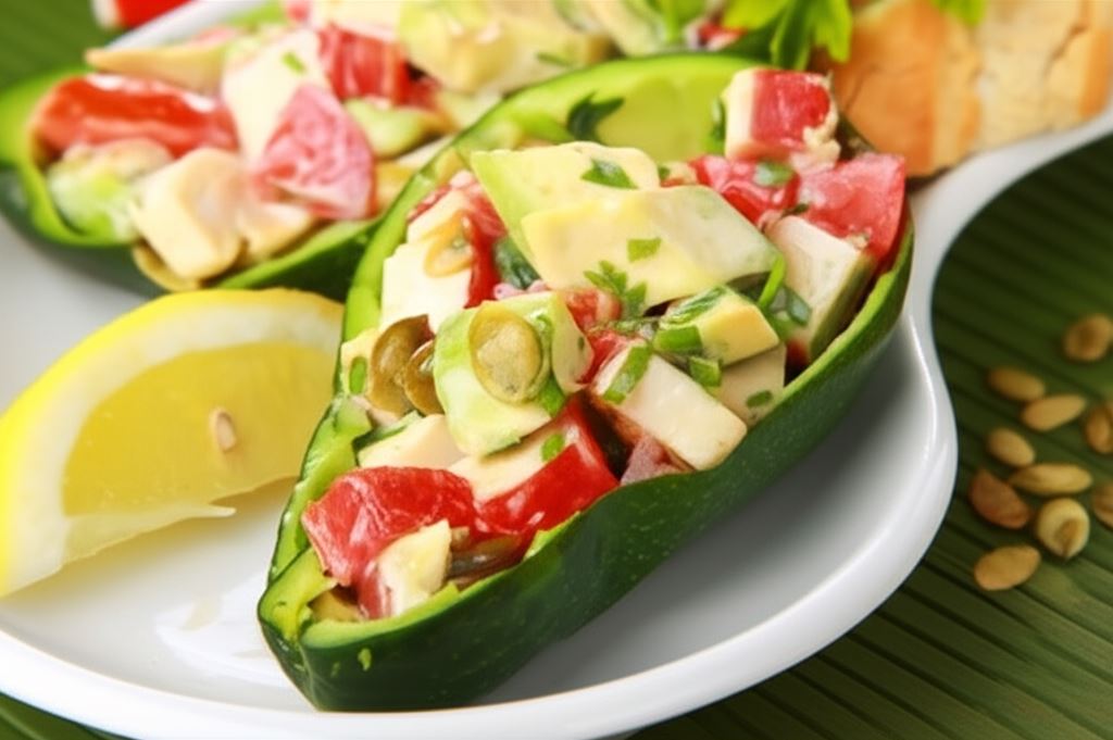 Sałatka z avocado i mięsa krabów