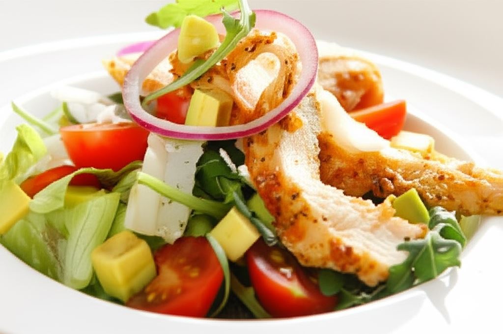 Sałatka z awokado i soczystym kurczakiem