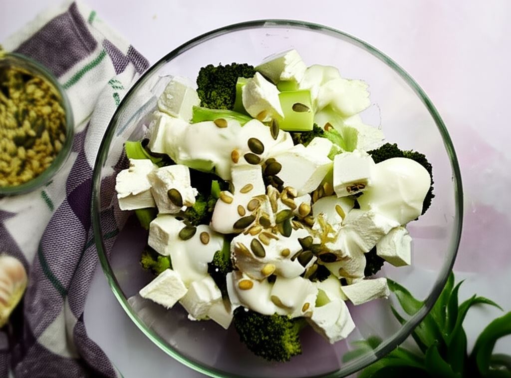 Sałatka z brokułami i serem typu feta