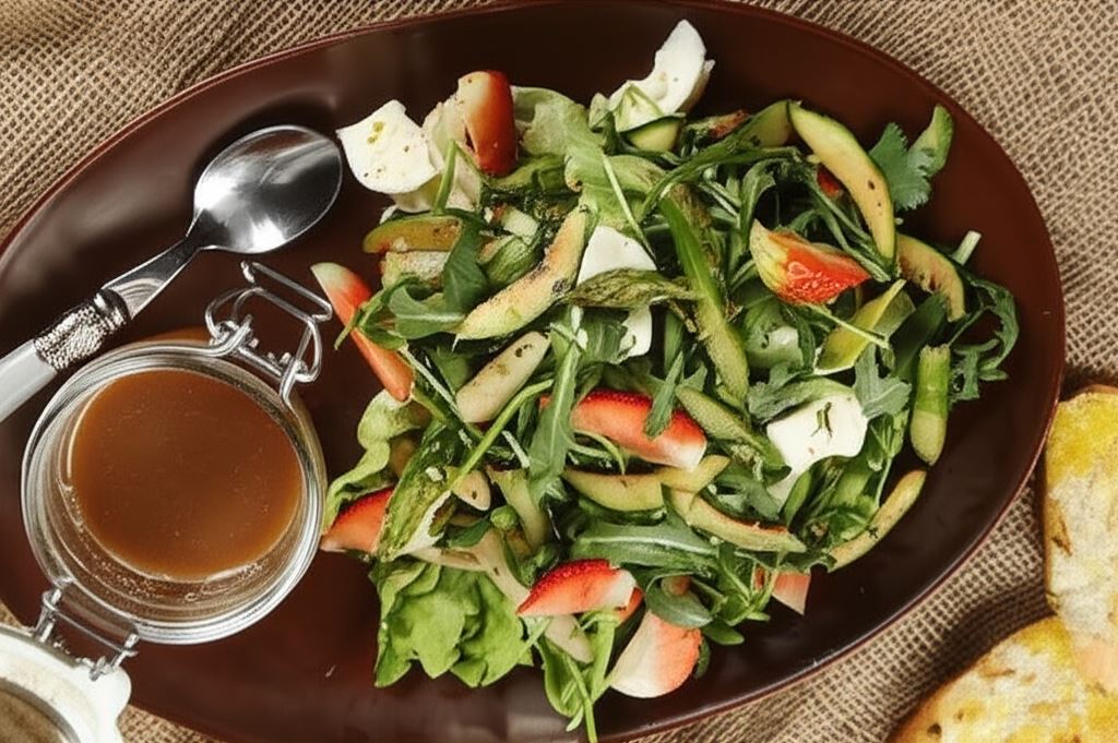 Sałatka z grillowanych szparagów z truskawkami i cukinią