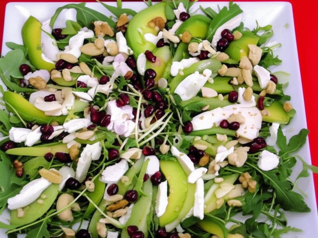 Sałatka z gruszką i granatem i ricottą