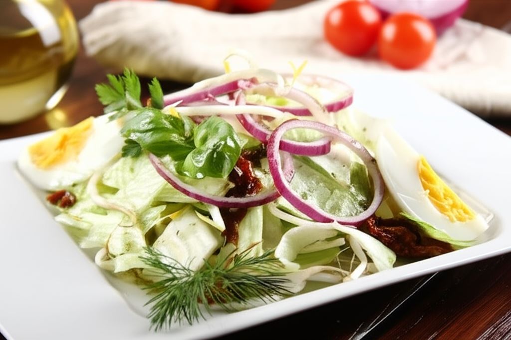 Sałatka z jajkiem i kiełkami słonecznika