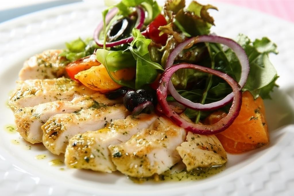 Sałatka z kurczakiem i pomarańczami