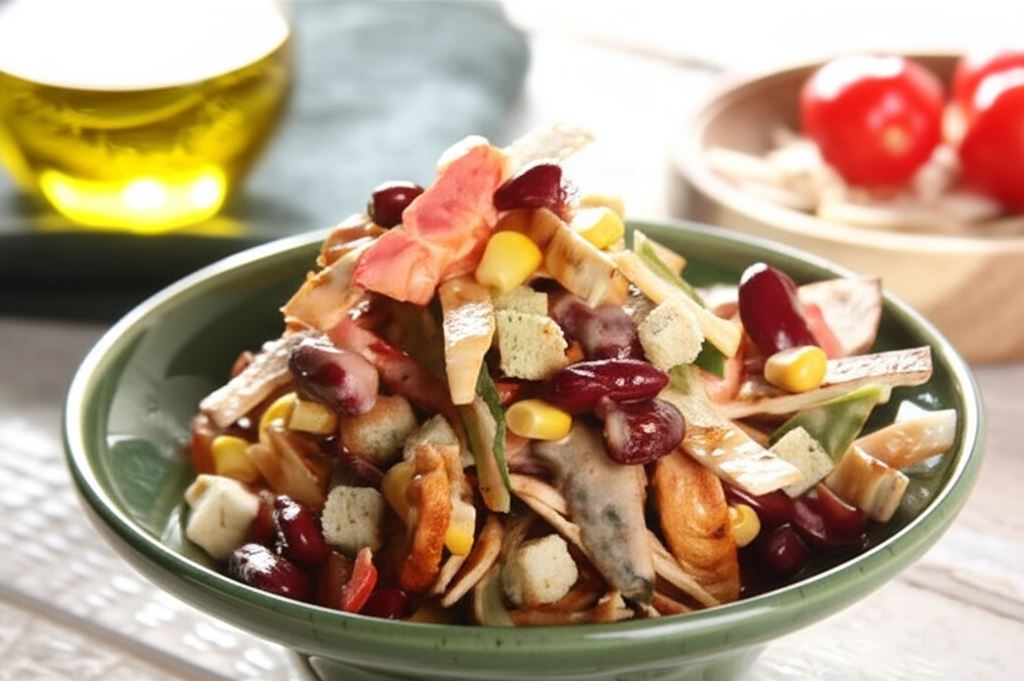 Sałatka z kurczakiem i tortillą