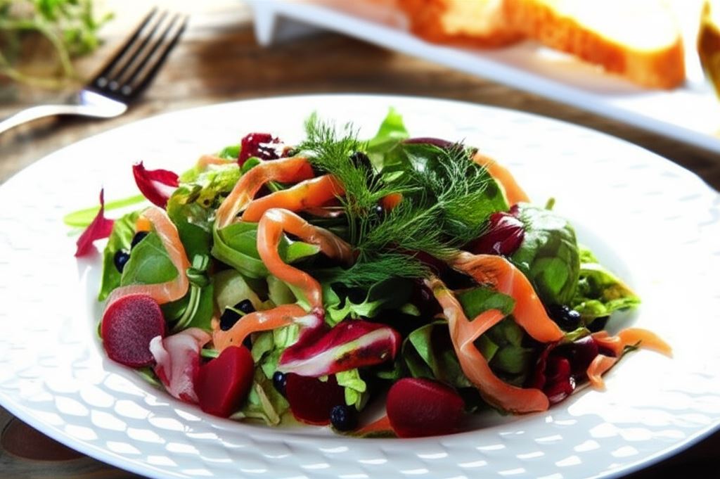 Sałatka z łososiem