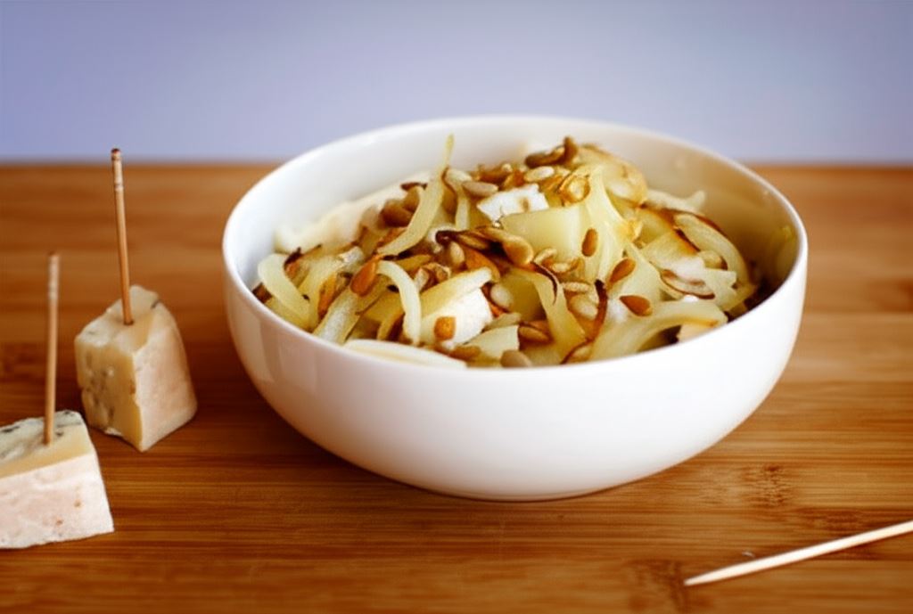 Sałatka z młodych ziemniaków z serem pleśniowym