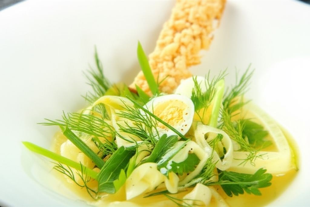 Sałatka z młodych ziół z fennelem i oliwą