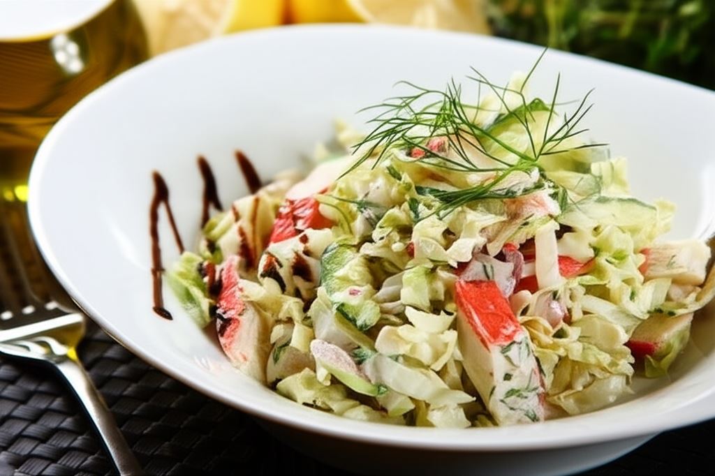 Sałatka z paluszkami krabowymi