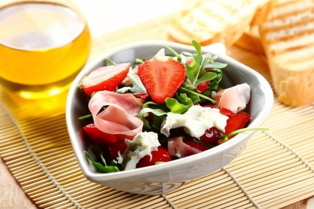 Sałatka z rukolą i truskawkami