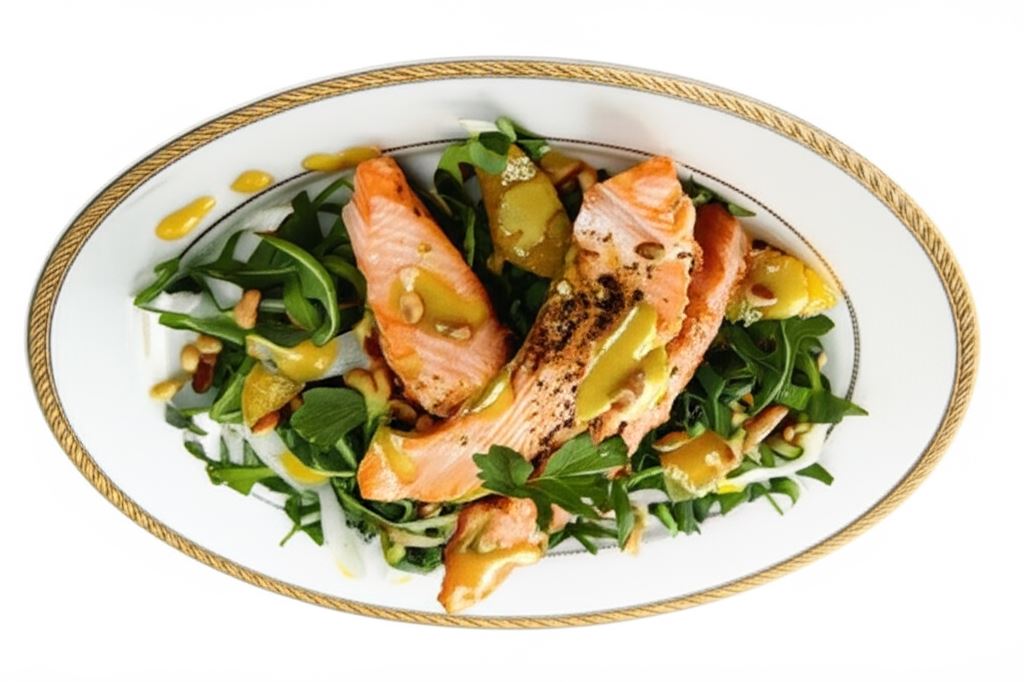 Sałatka z rukoli z łososiem