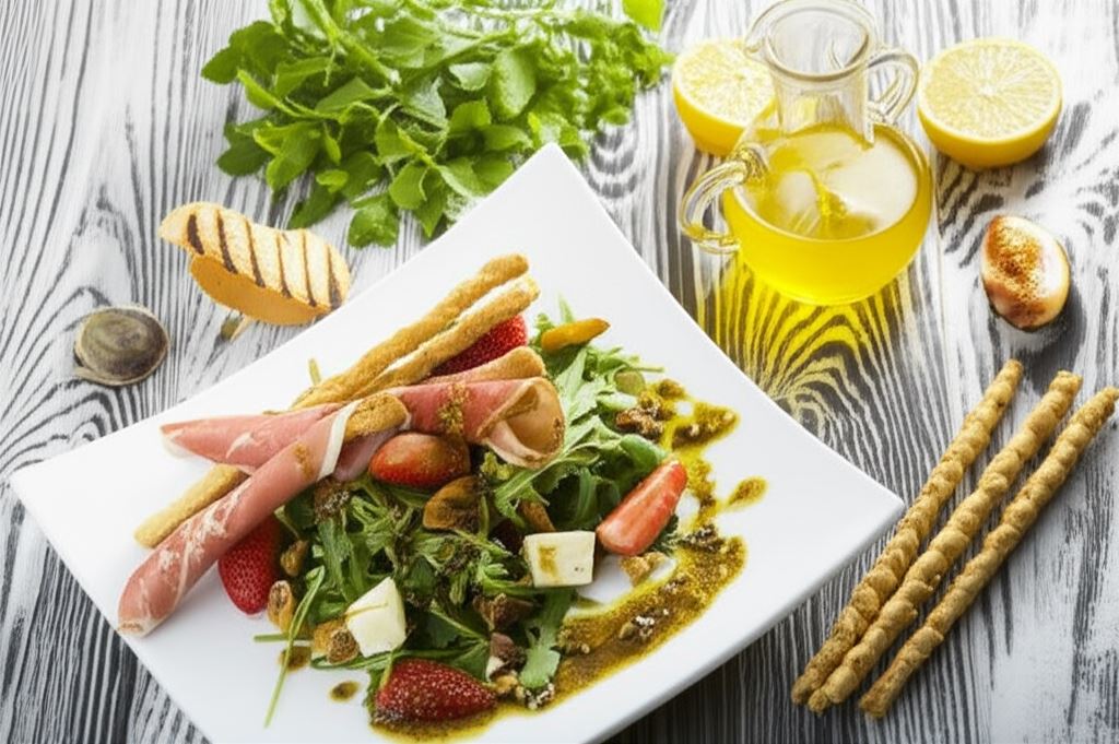 Sałatka z rukoli z truskawkami