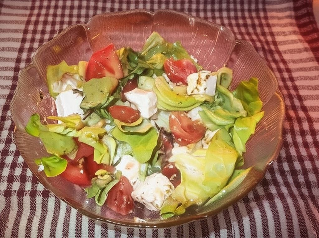 Sałatka z serem feta i pomidorami