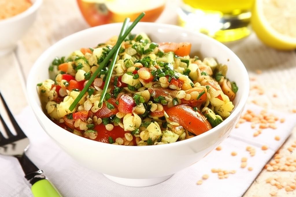 Sałatka z soczewicą i warzywami