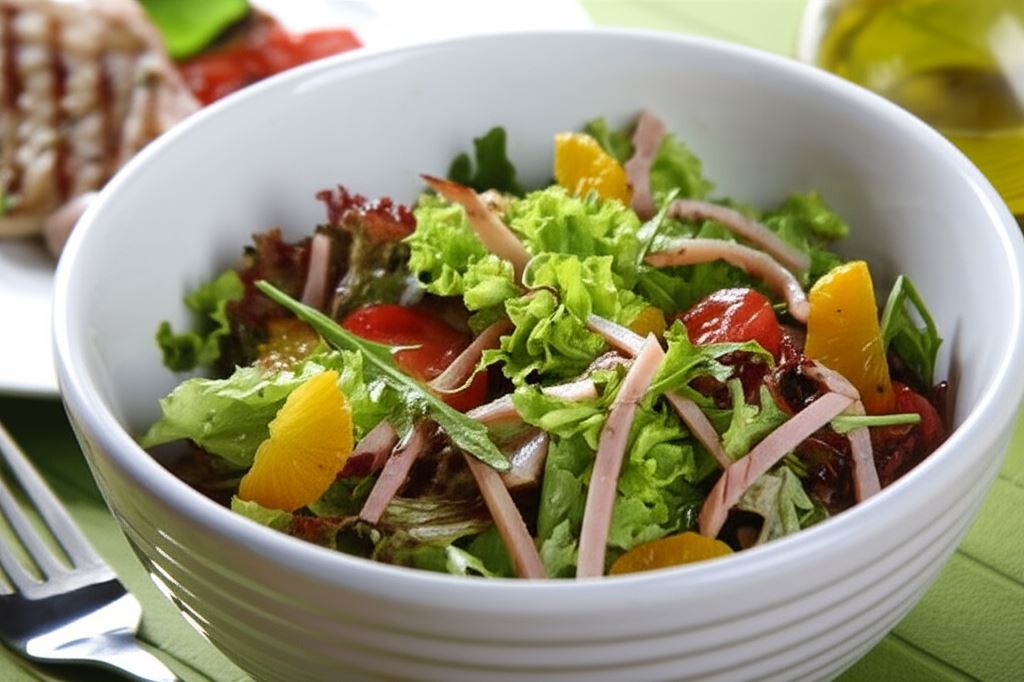 Sałatka z szynką i pomarańczą