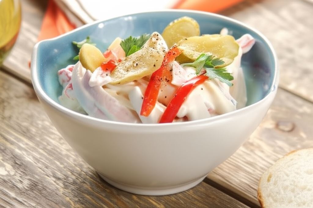 Sałatka z szynką i serem