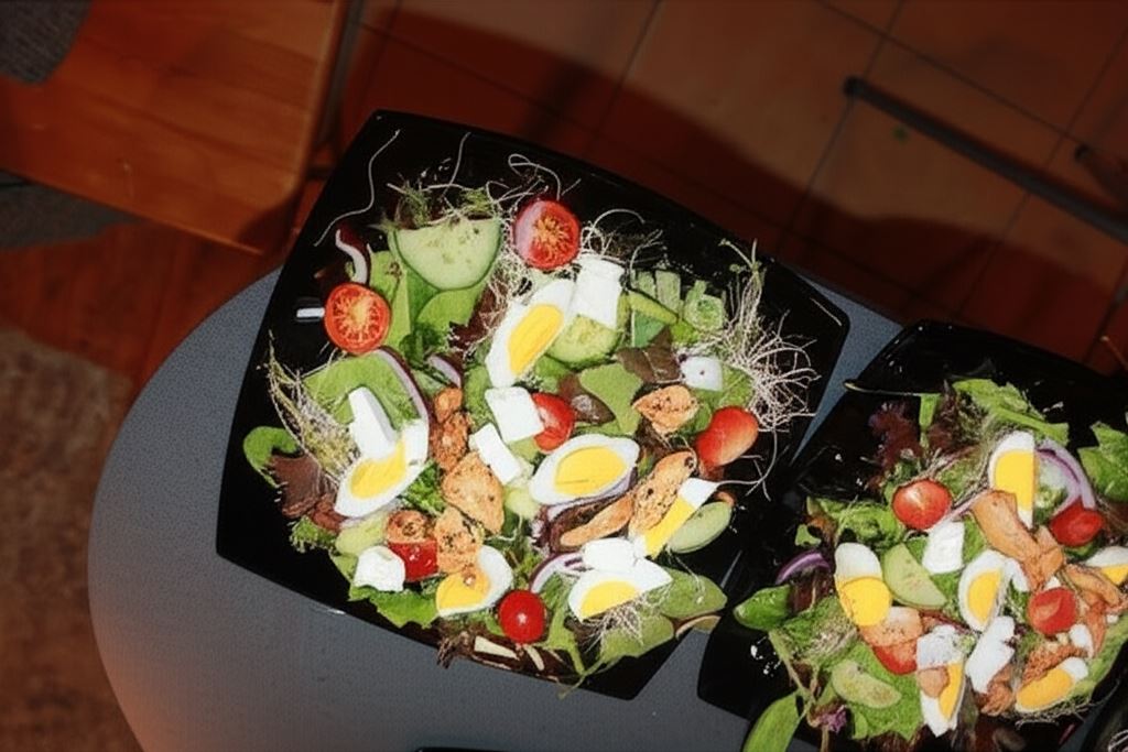 Sałatka z warzywami i kurczakiem