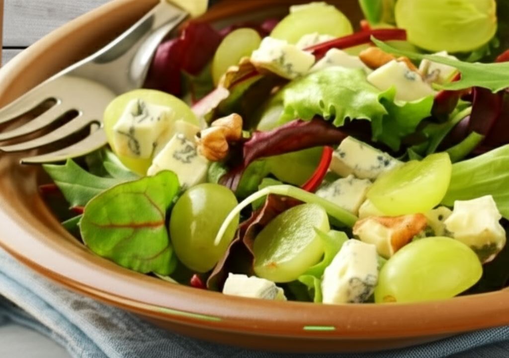 Sałatka z winogronami i orzechami