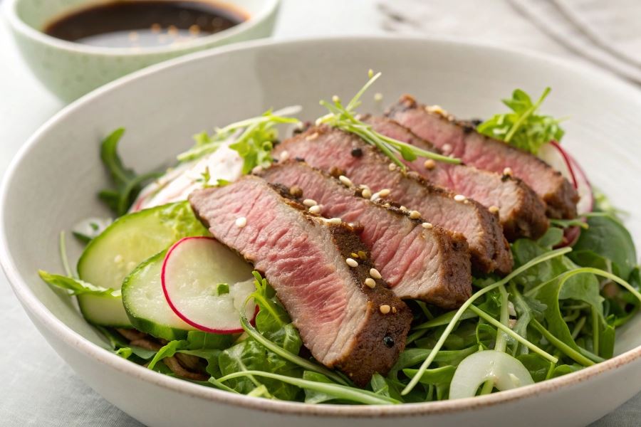 Sałatka z wołowiną po japońsku