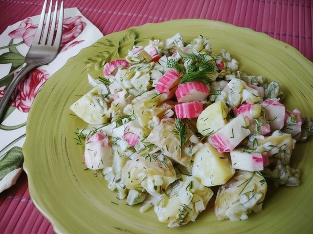 Sałatka ziemniaczana z surimi
